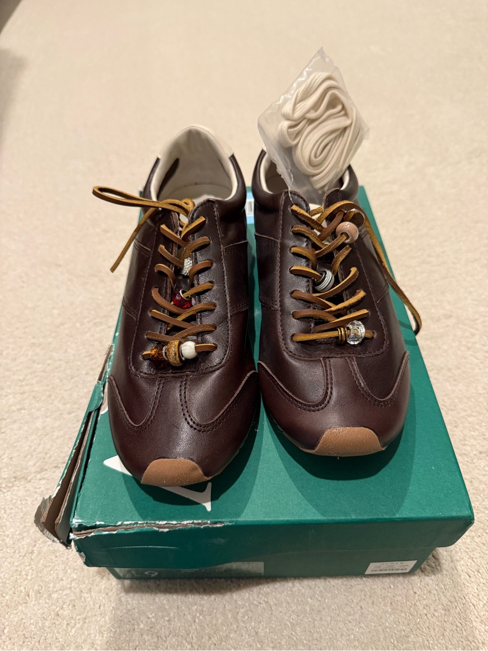 NEW J Crew Rec Leather Sneakers - Picture 3 of 6